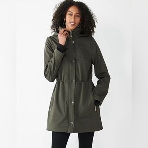 Nine West Green Anorak Hooded Parka Jacket